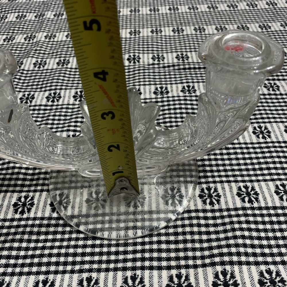 Vintage Fostoria Navarre crystal double candlestick - Picture 3 of 4